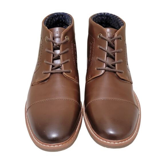 Tommy Hilfiger Men Rawstin Chukka Ankle Boots Size US 8M Brown Faux Leather - Picture 3 of 5